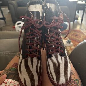 Freebird by Steven Zebra Print Ankle Boots